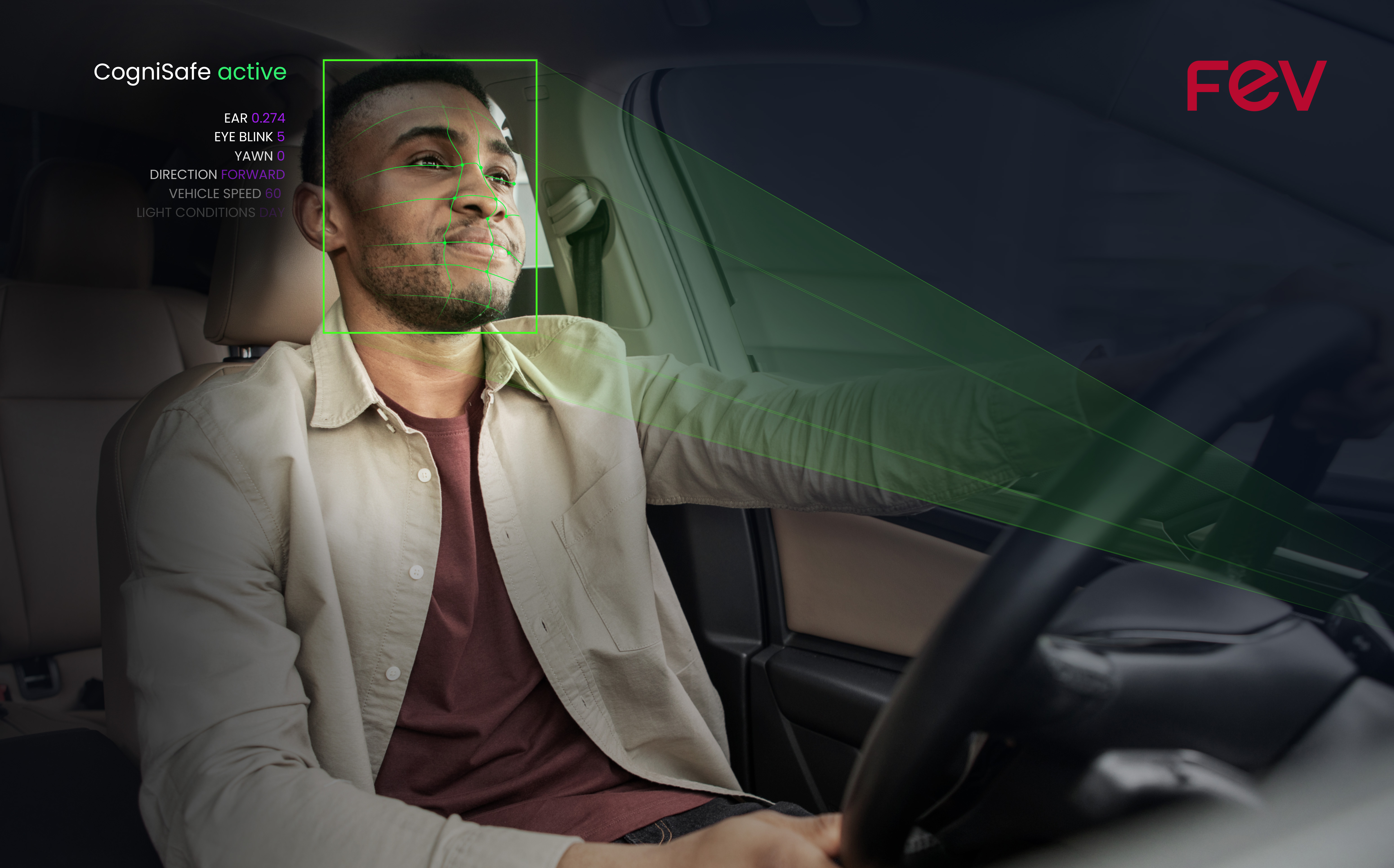 FEV's CogniSafe uses deep learning to monitor driver conditions, thereby increasing road safety.