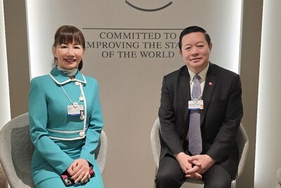 Ms Jane Sun, CEO of Trip.com Group (left), and Dr Kao Kim Hourn, Secretary-General of ASEAN, discuss partnerships to advance local and regional goals.