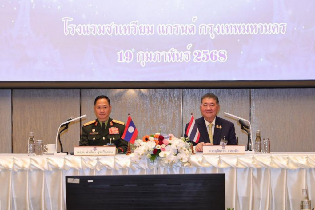 Phumtham discusses call-centre scams, drug issues with Lao defence minister