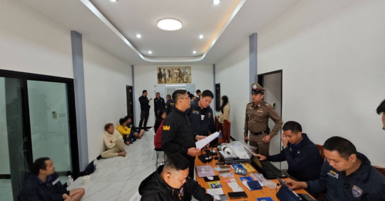 Eight Lao Nationals Caught in Thai Online Gambling Raid