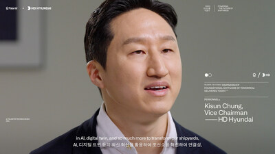 HD Hyundai Executive Vice Chairman Chung Kisun in a promotional video by the global big data analytics company, Palantir Technologies.