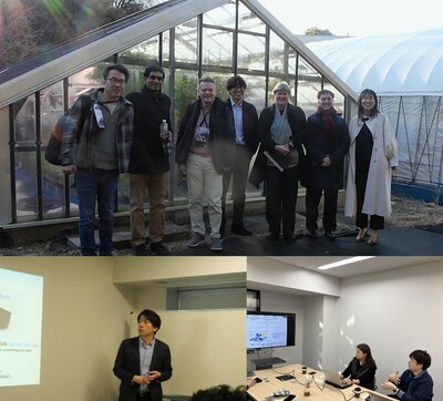 Nagoya University Startup Media Tour - Top: Gra&Green, Bottom left: SORA Materials, Bottom right: U-Map