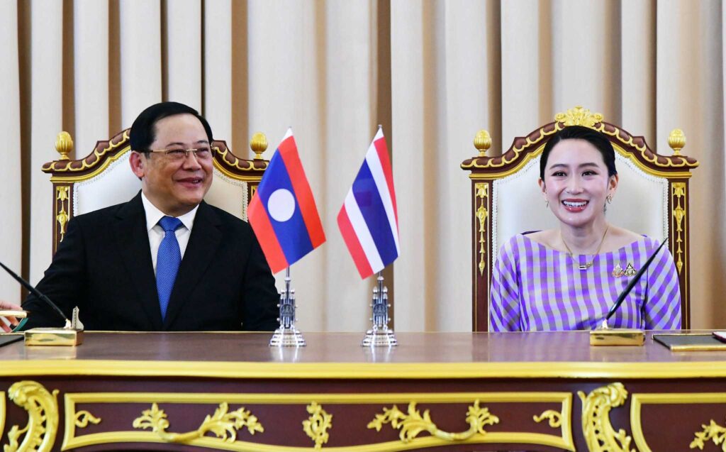 Lao Prime Minister Sonexay Siphandone met with Thai Prime Minister Paetongtarn Shinawatra during his visit to Thailand