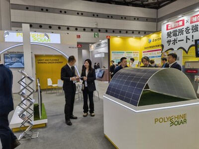 Visitors explore Polyshine Solar's booth at Japan’s World Smart Energy Week 2025