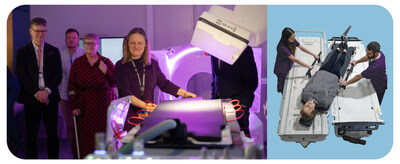 Professor Grunwald along with her team demonstrates the Iris AirShuttle Patient Transfer Platform featured at the Women in Innovation Award Showcase. Professor Grunwald along with her team demonstrates the Iris AirShuttle Patient Transfer Platform featured at the Women in Innovation Award Showcase.