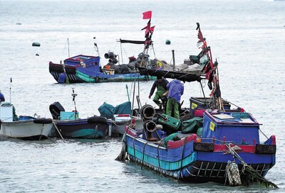 Fishermen catch fish at sea in Aojiao village, Dongshan county, Zhangzhou city, East China's Fujian province, Jan 7, 2025. Xu Wei/China Daily