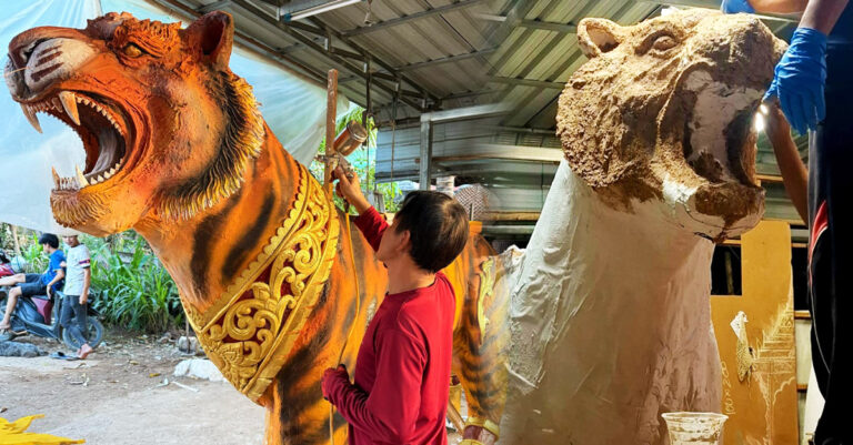 Tiger replica for Luang Prabang’s Nang Sangkhan Procession in 2025
