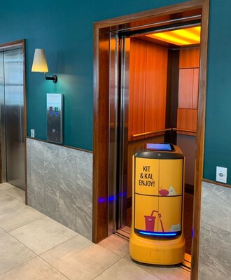 Otis Integrated Dispatch integrates autonomous service robots with Otis elevators, enabling them to communicate via the cloud to call elevators, select destinations, and navigate without human assistance