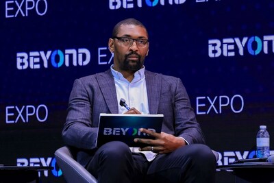 Former NBA star and Investor Meta World Peace judges ‘Fund at First Pitch’. Source: Beyond Expo