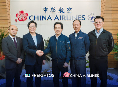 Top 15 Air Cargo Carrier China Airlines Joins Freightos. (L to R): Freightos’ Hiroyoshi Umeka, Joyce Tai; China Airlines’ Eddy Liu, Paul Hsueh, and Bryan Tao, celebrating the launch of digital bookings across key trade lanes Top 15 Air Cargo Carrier China Airlines Joins Freightos. (L to R): Freightos’ Hiroyoshi Umeka, Joyce Tai; China Airlines’ Eddy Liu, Paul Hsueh, and Bryan Tao, celebrating the launch of digital bookings across key trade lanes