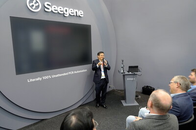 YoungSeag Baeg, head of Strategy and Planning at Seegene, briefs customers on CURECA™ on April 14 during ESCMID 2025, held in Vienna, Austria. YoungSeag Baeg, head of Strategy and Planning at Seegene, briefs customers on CURECA™ on April 14 during ESCMID 2025, held in Vienna, Austria.