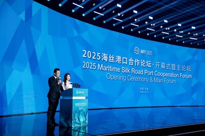 Photo shows the opening ceremony of the 2025 Maritime Silk Road Port Cooperation Forum held in Ningbo, east China's Zhejiang Province. Photo shows the opening ceremony of the 2025 Maritime Silk Road Port Cooperation Forum held in Ningbo, east China's Zhejiang Province.