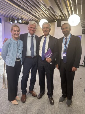 At WHA 2025, Laerdal Global Health and the WHO Foundation announced a US $12.5M commitment to expand Basic Emergency Care in Africa. From left: Ingrid Laerdal, Chief Impact Officer, LGH; Tore Laerdal, Founder, LGH; Thomas Zeltner, Chair, WHO Foundation; Raj Panjabi, Board Member, WHO Foundation. At WHA 2025, Laerdal Global Health and the WHO Foundation announced a US $12.5M commitment to expand Basic Emergency Care in Africa. From left: Ingrid Laerdal, Chief Impact Officer, LGH; Tore Laerdal, Founder, LGH; Thomas Zeltner, Chair, WHO Foundation; Raj Panjabi, Board Member, WHO Foundation.