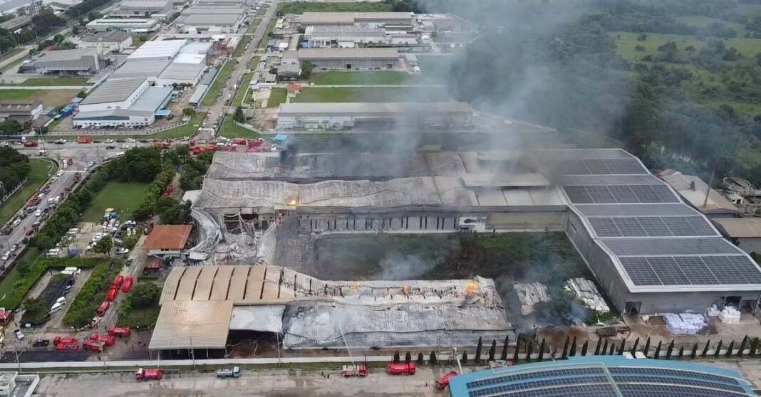 Death Toll Rises to Eight, Two Missing in Saraburi Factory Blaze