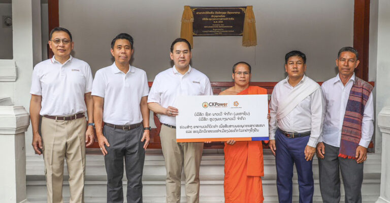 Luang Prabang Power Donates Dhamma Hall to Wat Longkhoun Srikhounnaram