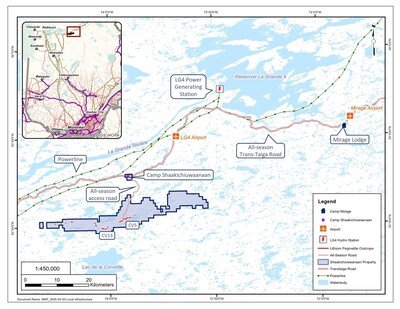 Figure 15: Shaakichiuwaanaan Property and regional infrastructure. (CNW Group/Patriot Battery Metals Inc.)