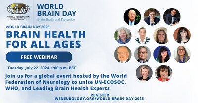 On July 22, the World Federation of Neurology (WFN) will celebrate its 12th annual World Brain Day, with the theme “Brain Health for All Ages.” The official event of World Brain Day is a webinar, open to the public, taking place at 1:00 p.m. BST. On July 22, the World Federation of Neurology (WFN) will celebrate its 12th annual World Brain Day, with the theme “Brain Health for All Ages.” The official event of World Brain Day is a webinar, open to the public, taking place at 1:00 p.m. BST.
