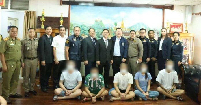 Laos Hands Over Five Drug Suspects to Thailand Laos Hands Over Five Drug Suspects to Thailand