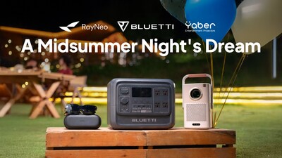 BLUETTI teams up with Yaber and RayNeo—using its portable power stations to power backyard screenings with Yaber projectors and deliver immersive solo escapes with RayNeo AR glasses.