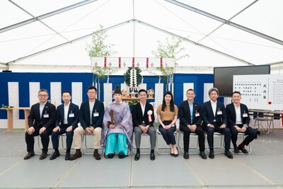 From left to right at the groundbreaking ceremony: Mr. Jimmy Yu, Senior Vice President, DayOne Data Centers, Mr. Andy Okada, Board of Director, DayOne Data Centers; Mr. William Huang, Chairman, DayOne Data Centers; (priest); Mr. Kenneth Gaw, President, Managing Principal, Gaw Capital Partners; Isabella Lo, Managing Director, Principal - Investments & Head of Japan, Gaw Capital Partners; Edward Law, Managing Director - Asset Management (APAC), Gaw Capital Partners; Daisuke Taniguchi, Managing Director - Head of Asset Management, Japan, Gaw Capital Partners; Nicholas Toh, Managing Director - Head of Data Center Platform, Asia (Ex-China), Gaw Capital Partners