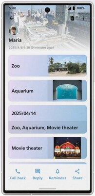 Generative AI list display of keywords during a call (illustration)