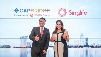 Varun Mittal, Head of Innovation and Ecosystem at Singlife (left) and Janet Liu, Chief Executive Officer at CapBridge