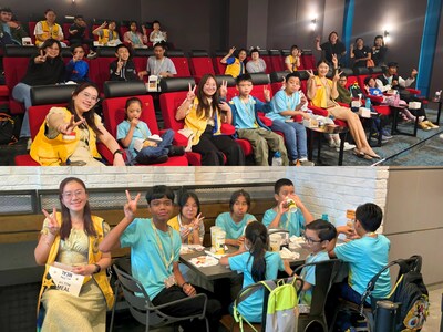 Enjoying a sensory-friendly film and lunch with support from EagleWings Cinematics and Carl’s Jr Singapore.