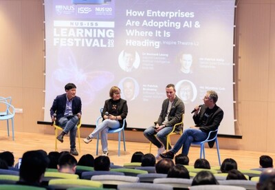 (Starting from left) Moderator: Dr Bernard Leong, Adjunct Lecturer, Artificial Intelligence Practice, NUS-ISS; Speakers: Ms Wynthia Goh, Senior Partner, NCS NEXT, NCS Group; Mr Patrick Kelly, Senior Sales Director, Databricks and Mr Patrick Bruinsma, Software Technical Leader ASEAN, IBM.