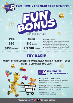 Toys“R”Us StarCard Members will also be treated to extra perks, including bonus vouchers, and festive app surprises. Toys“R”Us StarCard Members will also be treated to extra perks, including bonus vouchers, and festive app surprises.