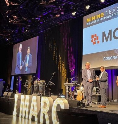 Sanjeev Kumar, Business Unit Head – ANZ, Infinite Uptime, receiving the Mining Beacon Breakthrough Innovation Award from Rob Adamson, Executive Chairman, RFC Ambrian Limited, at IMARC 2025 in Sydney. Sanjeev Kumar, Business Unit Head – ANZ, Infinite Uptime, receiving the Mining Beacon Breakthrough Innovation Award from Rob Adamson, Executive Chairman, RFC Ambrian Limited, at IMARC 2025 in Sydney.