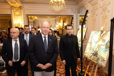 On photo from right to left Armen Pogossian Owner Cigaronne and Newline Brands Global LLC, H.S.H. Prince Albert II of Monaco, Gurgen Harutyunyan Cigarone CEO On photo from right to left Armen Pogossian Owner Cigaronne and Newline Brands Global LLC, H.S.H. Prince Albert II of Monaco, Gurgen Harutyunyan Cigarone CEO