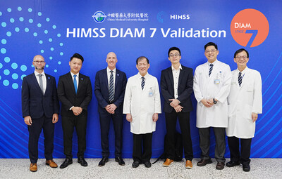 China Medical University Hospital (CMUH) achieved Stage 7 certification under the HIMSS Digital Imaging Adoption Model (DIAM). The CMUH team and HIMSS certification committee pose for a group photo to mark this milestone achievement. China Medical University Hospital (CMUH) achieved Stage 7 certification under the HIMSS Digital Imaging Adoption Model (DIAM). The CMUH team and HIMSS certification committee pose for a group photo to mark this milestone achievement.