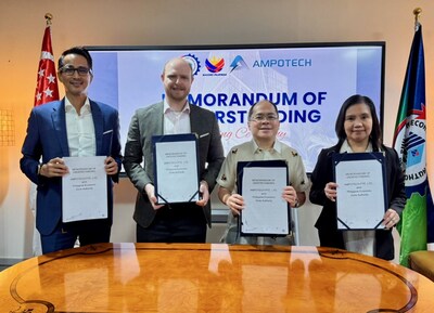 From left to right: Eric San Pedro (Managing Director, Ampotech Philippines), William Temple (CEO, Ampotech), Tereso O. Panga (Director General, PEZA), Anidelle Joy M. Alguso (Deputy Director General for Policy & Planning, PEZA)