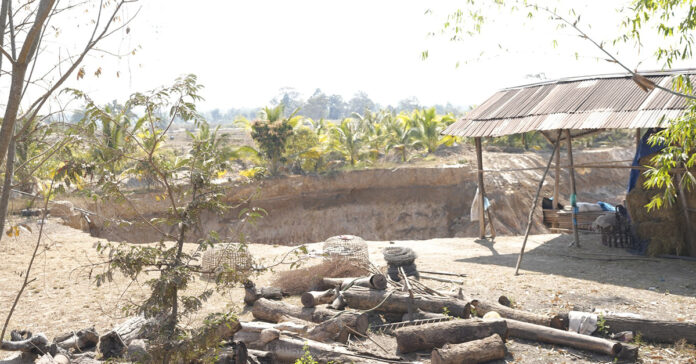 Sinkhole in Thongmang village, Xaythany dsitrict, Vientiane Capital. 2 January 2026