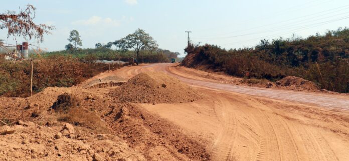Early groundwork on Road 13 South Road 5A project in Laos