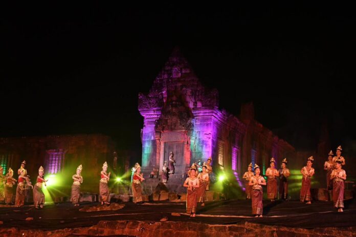 Light and sound show at Vat Phou Festival marking 25 years of UNESCO status
