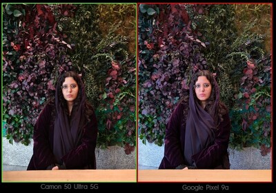 TECNO CAMON 50 Ultra 5G (left) vs. competitor (right): Precise color accuracy and balanced exposure in daylight, matching flagship-level performance.