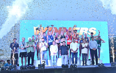 Jubilant winners of the FIVB Beach Pro Tour Challenge 2026 pose with KIIT and KISS Founder Dr. Achyuta Samanta (fifth from left, front row). Jubilant winners of the FIVB Beach Pro Tour Challenge 2026 pose with KIIT and KISS Founder Dr. Achyuta Samanta (fifth from left, front row).