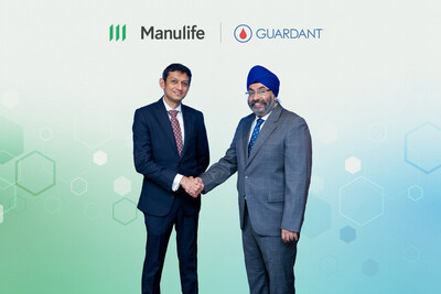 Manulife has announced an exclusive partnership with Guardant Health to bring the innovative, blood-based Shield multi‑cancer detection test to customers in Hong Kong, the Philippines, and Singapore—marking the test’s first introduction in Asia and driving improved health outcomes across the region. Pictured are Harshal Shah, Chief Marketing Officer of Manulife Asia (left), and Simranjit Singh, CEO of Guardant Health AMEA (right).