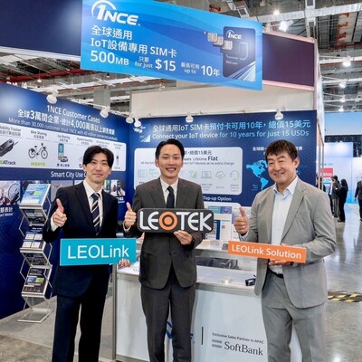 Photo (from left to right) Masato Nakabayashi, Director of IoT Global Promotion Dept., SoftBank Corp.; Torrent Chin, President & Chief Sustainability Officer, LEOTEK; Hitoshi Ono, Senior Vice President of 1NCE Photo (from left to right) Masato Nakabayashi, Director of IoT Global Promotion Dept., SoftBank Corp.; Torrent Chin, President & Chief Sustainability Officer, LEOTEK; Hitoshi Ono, Senior Vice President of 1NCE