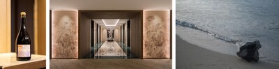 L-R: Limited-edition art sparkling tea at The St. Regis Hong Kong; The Infinite Child sculpture on the Infinity Guestroom Floor at JW Marriott Hotel Hong Kong; The Being in Non-Being bamboo art installation presented at The Ritz-Carlton, Hong Kong L-R: Limited-edition art sparkling tea at The St. Regis Hong Kong; The Infinite Child sculpture on the Infinity Guestroom Floor at JW Marriott Hotel Hong Kong; The Being in Non-Being bamboo art installation presented at The Ritz-Carlton, Hong Kong