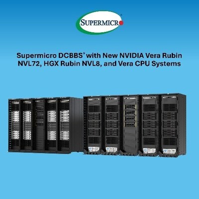 Supermicro Reveals DCBBS® with New NVIDIA Vera Rubin NVL72, HGX Rubin NVL8, and Vera CPU Systems, Designed to Accelerate Customer Time-to-Market Supermicro Reveals DCBBS® with New NVIDIA Vera Rubin NVL72, HGX Rubin NVL8, and Vera CPU Systems, Designed to Accelerate Customer Time-to-Market