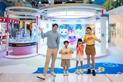 The Tamagotchi Research Hub brings Tamagotchi Paradise to life with life size character figures, interactive displays and a playful laboratory inspired setting.