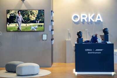 Orka's exhibition at AWE 2026 Eastern Hub, Shanghai — the only hearing health brand at the venue, presented alongside Sony, LG, and Lenovo.