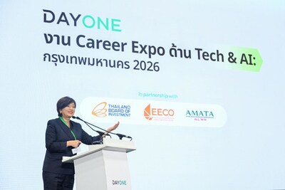 Jamie Khoo, Chief Executive Officer of DayOne, delivering opening remarks at the DayOne Tech & AI Career Expo: Bangkok 2026 Jamie Khoo, Chief Executive Officer of DayOne, delivering opening remarks at the DayOne Tech & AI Career Expo: Bangkok 2026
