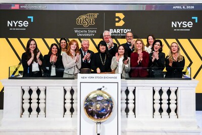 Wichita State University's Barton School of Business rang the closing bell yesterday Wichita State University's Barton School of Business rang the closing bell yesterday