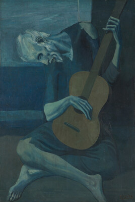 The Old Guitarist, by Pablo Picasso;© 2026 Estate of Pablo Picasso / Artists Rights Society (ARS), New York / Photo: © The Art Institute of Chicago The Old Guitarist, by Pablo Picasso;© 2026 Estate of Pablo Picasso / Artists Rights Society (ARS), New York / Photo: © The Art Institute of Chicago