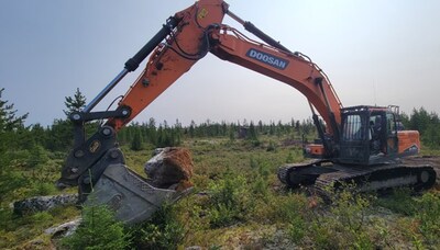 Figure 5: Crushed spodumene pegmatite ready for shipment to the SGS (Lakefield) facility in Ontario for DMS processing with a head-grade assaying 3.61% Li2O