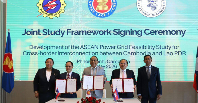 Laos and Cambodia sign agreement to study a cross-border power grid connection under ASEAN’s regional energy integration plan.