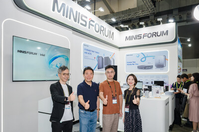 (Left to right) Yuki Tanio, General Manager of MINISFORUM Japan; Gary Gao, General Manager of the Technical Enablement Group at Intel China; Roy Jiang, Chairman of MINISFORUM; Emily Yeh, Director of Brand & Marketing of MINISFORUM (Left to right) Yuki Tanio, General Manager of MINISFORUM Japan; Gary Gao, General Manager of the Technical Enablement Group at Intel China; Roy Jiang, Chairman of MINISFORUM; Emily Yeh, Director of Brand & Marketing of MINISFORUM